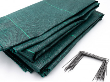 Kit : Grünes Mulchgewebe + Klammern